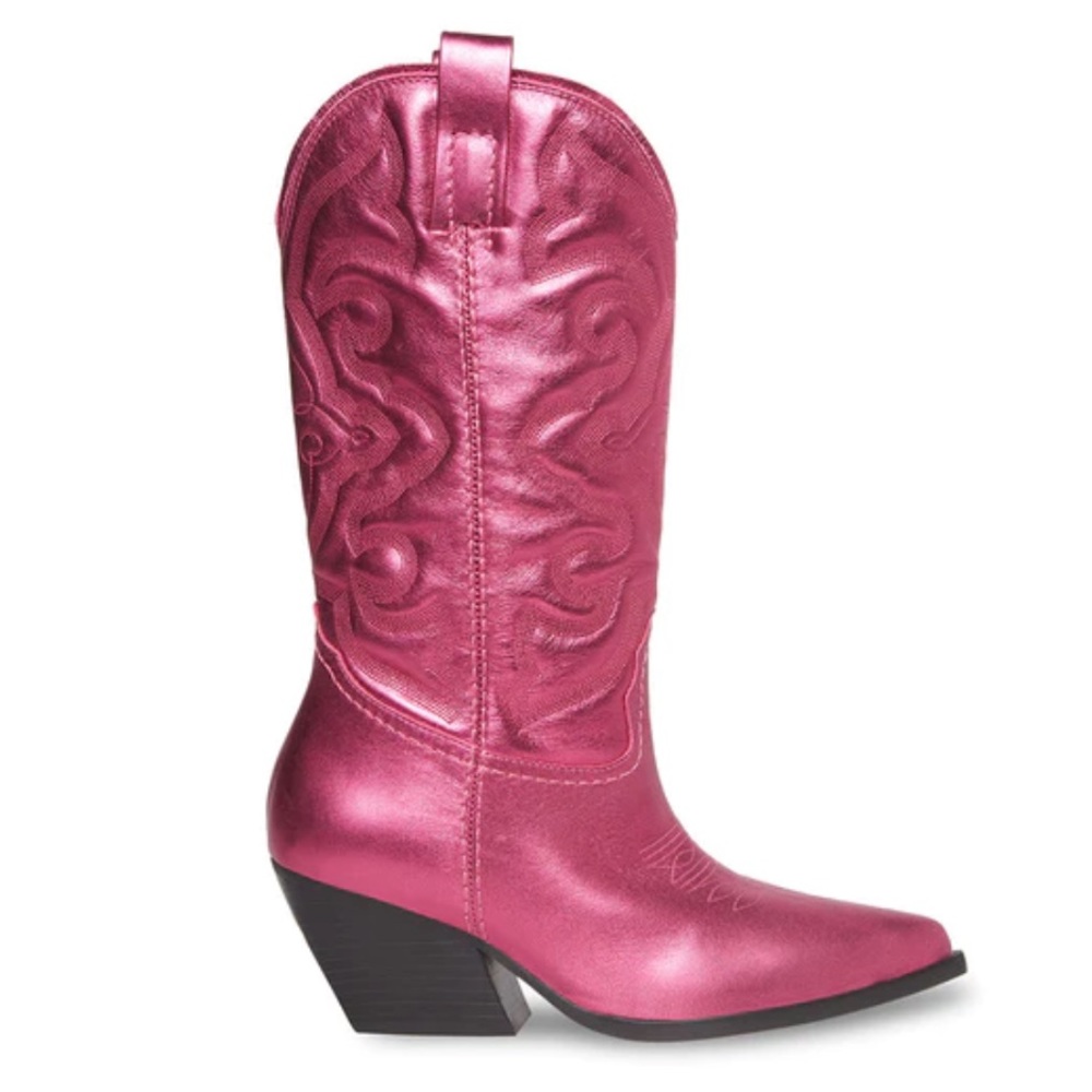 Steve Madden WEST PINK METALLIC SM REBOOTED Metallic Pink Cowgirl Cowboy Boots 9